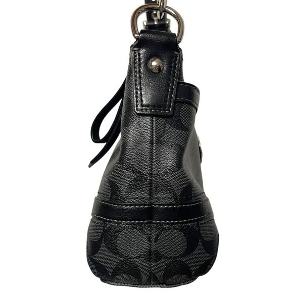 COACH Payton Crossbody in Signature Canvas Black Gray - Picture 4 of 12